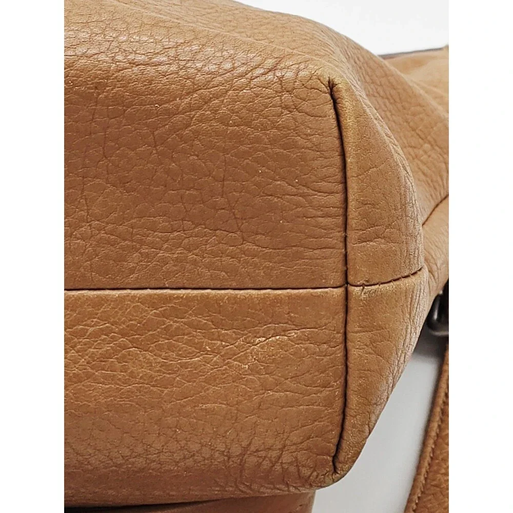 Fossil Dawson Satchel Brown Pebbled Leather Crossbody Handbag Purse Shoulder Bag